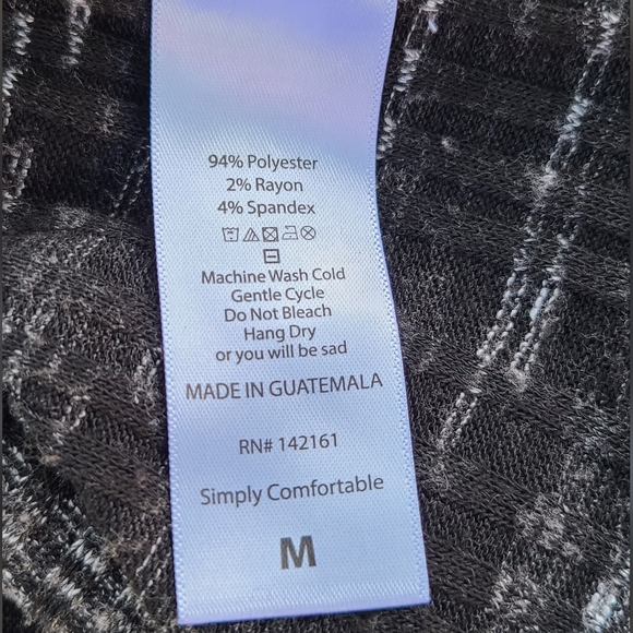 LLR LuLaRoe Black Gray & White Open Cardigan M - Picture 4 of 5